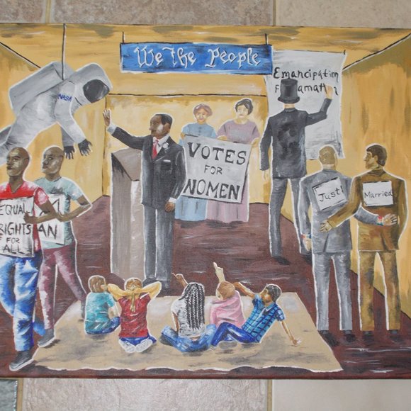 "Equal Rights" print on canvas, 18"x24" signed R4 - Picture 2 of 4